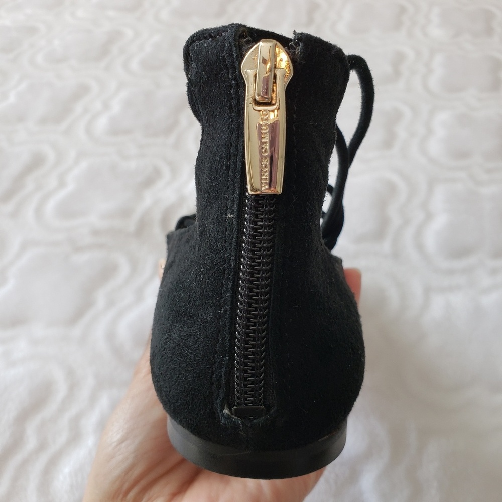 Vince Camuto Leather Pointed Lace Up Flats - Picture 6 of 8